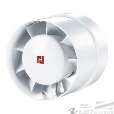 Ventiliatorius ištaukiamas kanalinis su guoliais D100mm, 14W, 105m3/h, Haushalt