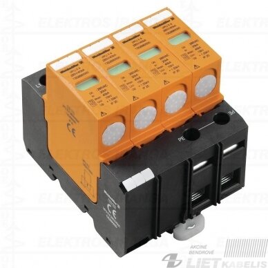 Viršįtampių ribotuvas VPU (B+C) 4 12,5Ka 4P, 280V/40kA, Weidmuller Viršįtampių ribotuvas VPU (B+C) 4 12,5Ka 4P, 280V/40kA, Weidmuller
