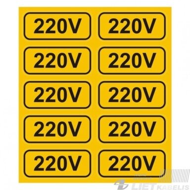 Ženklas -220V (40x14)mm