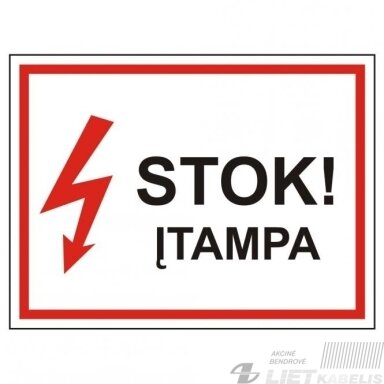 Ženklas 'Stok-Įtampa' (280x210)mm