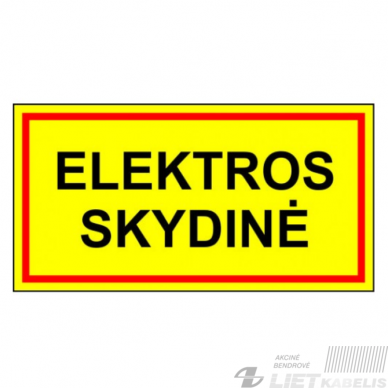 Ženklas "Elektros skydinė" (180x100 mm)
