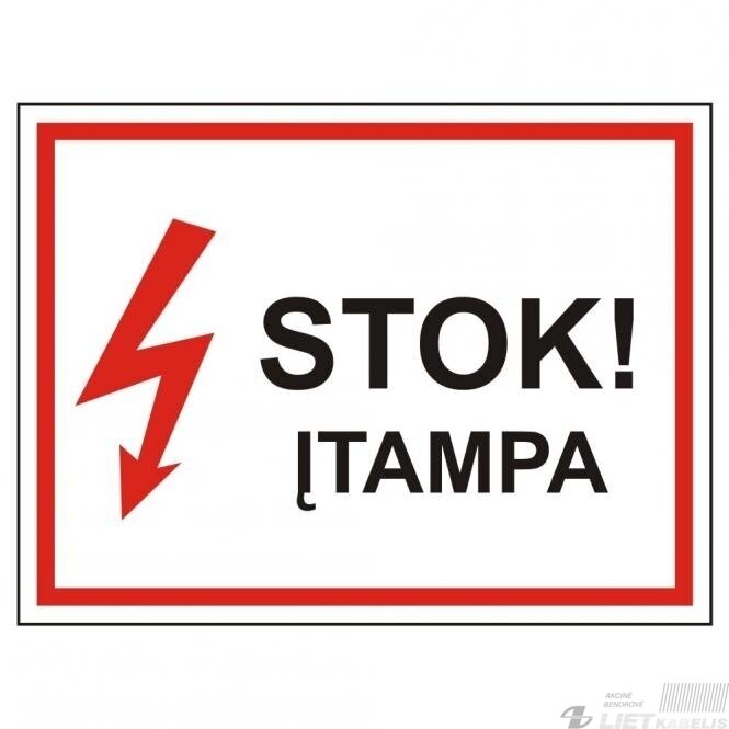 Ženklas 'Stok-Įtampa' (280x210)mm