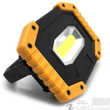 Žibintas LED COB 10W, LEDW841, 13.5x9.5x3.7cm įkraunamas USB