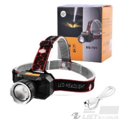 Žibintuvėlis ant galvos 10W XHP50 pakraunamas USB Žibintuvėlis ant galvos 10W XHP50 pakraunamas USB