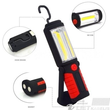 Žibintuvėlis LED 3W HG-WL018 įkraunamas, rankinis