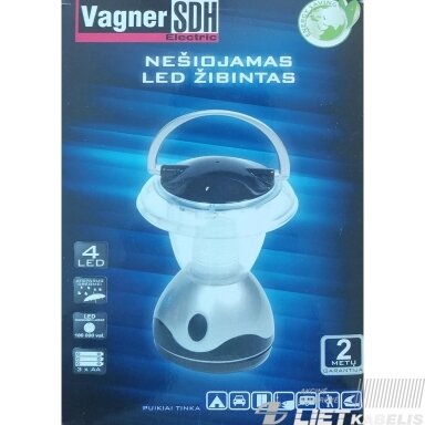 LED žibintas nešiojamas GLC-026 4LED 3xAA, Vagner