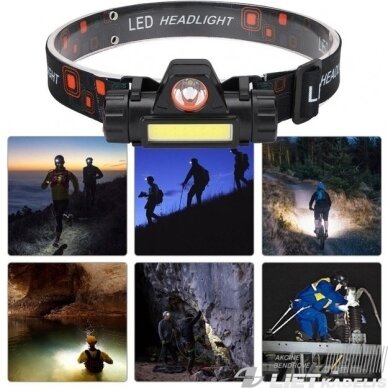 LED žiibintuvėlisant galvos 3W, 350lm, ABS+PC, IP65, LTC 1